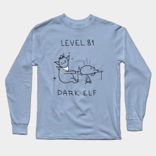 Level 81 Dark Elf - white ($ for SilverCord-VR) Long Sleeve T-Shirt